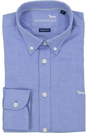 HARMONT&BLAINE Hombre, Camisas, Azul, Talla: L