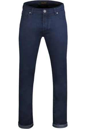 MOORER Hombre, Vaqueros, Azul, Talla: W32