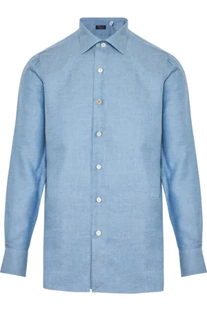 Finamore Hombre, Camisas, Azul, Talla: L