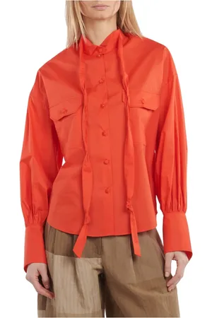 JEJIA Mujer, Blusas y Camisas, Naranja, Talla: S