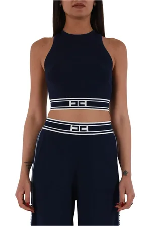 Elisabetta Franchi Mujer, Camisetas, Azul, Talla: 2XL