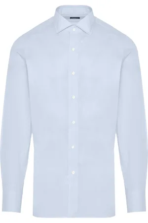 Finamore Hombre, Camisas, Azul, Talla: 3XL