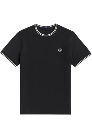 Fred Perry Hombre, Camisetas, Negro, Talla: L