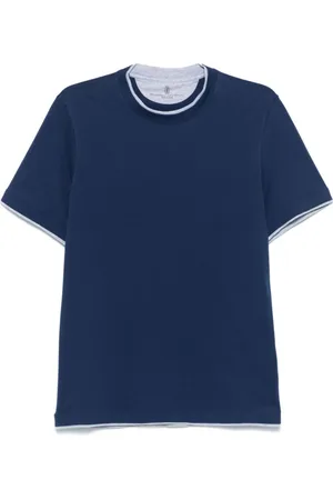 Brunello Cucinelli Hombre, Camisetas, Azul, Talla: XL