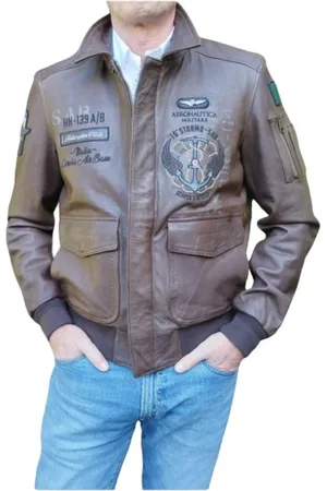 Aeronautica Militare Hombre, Chaquetas, Marrón, Talla: XL