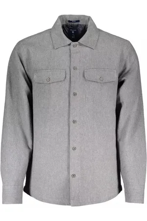 GANT Hombre, Camisas, Gris, Talla: XL