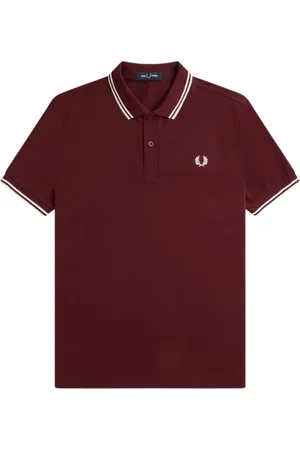 Fred Perry Hombre, Camisetas, Rojo, Talla: S