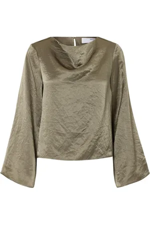 SELECTED Mujer, Blusas y Camisas, Verde, Talla: 2XL