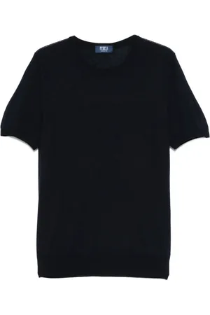 FEDELI Hombre, Camisetas, Azul, Talla: L