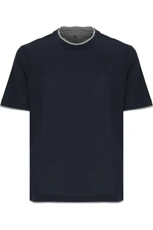 Brunello Cucinelli Hombre, Camisetas, Azul, Talla: S