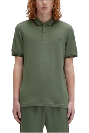 Fred Perry Hombre, Camisetas, Verde, Talla: S