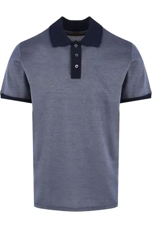 MOORER Hombre, Camisetas, Azul, Talla: L