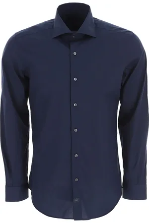 FAY Hombre, Camisas, Azul, Talla: 2XL