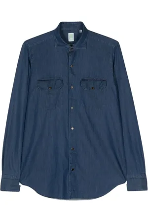 Finamore Hombre, Camisas, Azul, Talla: S