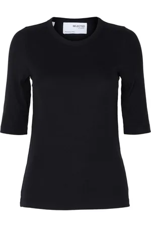 SELECTED Mujer, Camisetas, Negro, Talla: M