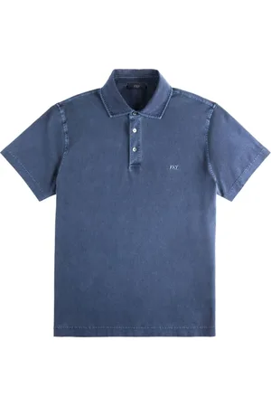 FAY Hombre, Camisetas, Azul, Talla: L