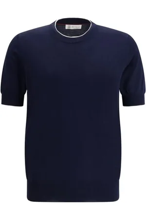 Brunello Cucinelli Hombre, Camisetas, Azul, Talla: 2XL