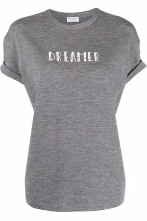 Brunello Cucinelli Mujer, Camisetas, Gris, Talla: L