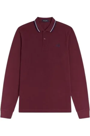 Fred Perry Hombre, Camisetas, Rojo, Talla: S