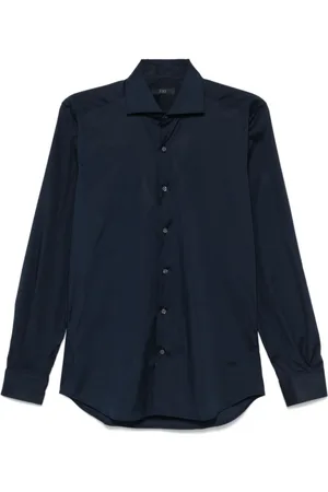 FAY Hombre, Camisas, Azul, Talla: M