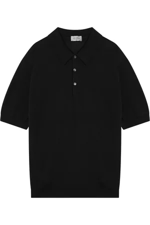 JOHN SMEDLEY Hombre, Camisetas, Negro, Talla: L