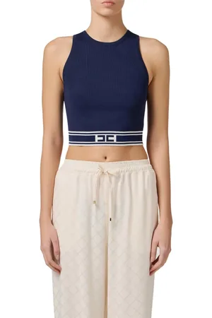 Elisabetta Franchi Mujer, Camisetas, Azul, Talla: S