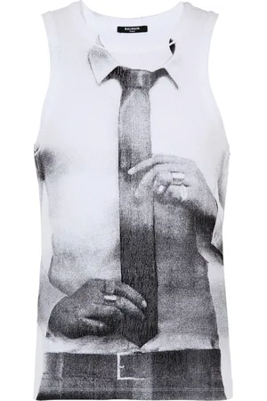 Balmain Hombre, Camisetas, Blanco, Talla: M