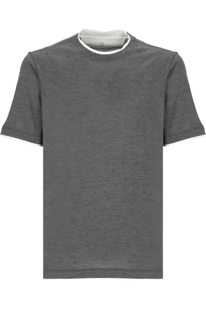 Brunello Cucinelli Hombre, Camisetas, Gris, Talla: S