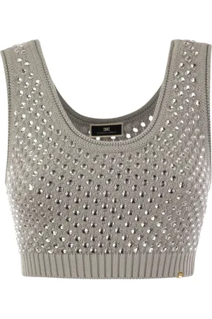 Elisabetta Franchi Mujer, Camisetas, Gris, Talla: L