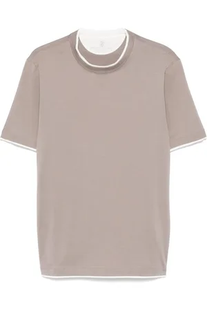 Brunello Cucinelli Hombre, Camisetas, Gris, Talla: S
