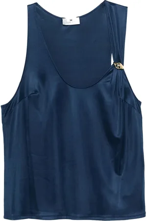 Elisabetta Franchi Mujer, Camisetas, Azul, Talla: L