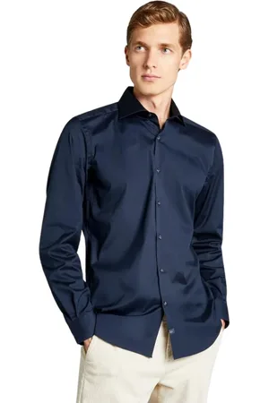 FAY Hombre, Camisas, Azul, Talla: L