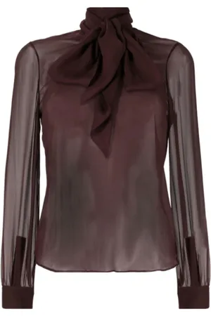 Saint Laurent Mujer, Blusas y Camisas, Marrón, Talla: L