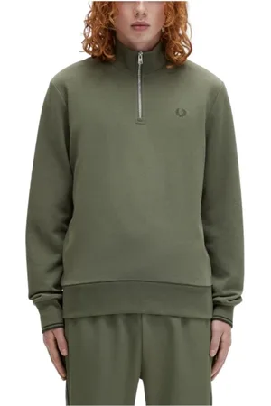 Fred Perry Hombre, Sudaderas, Verde, Talla: S