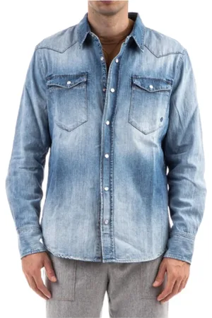 ELEVENTY Hombre, Camisas, Azul, Talla: L
