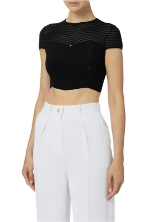 Elisabetta Franchi Mujer, Camisetas, Negro, Talla: L
