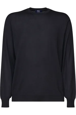 FEDELI Hombre, Jerseys, Negro, Talla: L