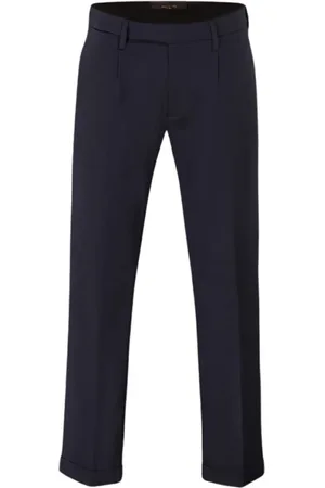 MOORER Hombre, Pantalones, Azul, Talla: L