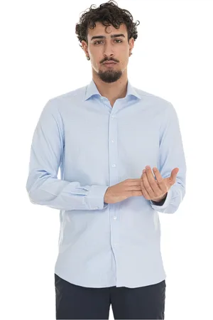 FAY Hombre, Camisas, Azul, Talla: 4XL