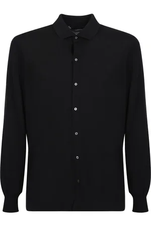 LARDINI Hombre, Camisas, Negro, Talla: L