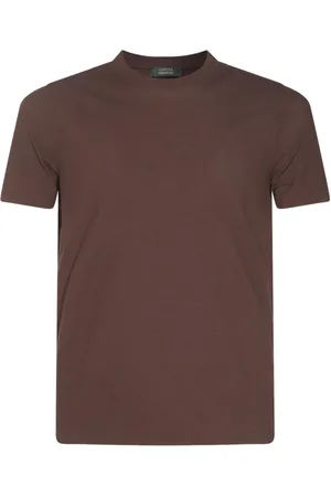 ZANONE Hombre, Camisetas, Marrón, Talla: L