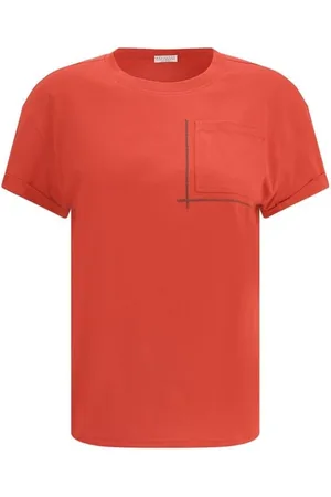 Brunello Cucinelli Mujer, Camisetas, Rojo, Talla: M