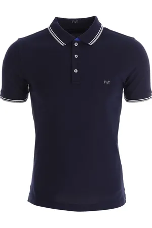 FAY Hombre, Camisetas, Azul, Talla: M