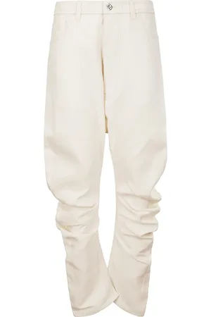 SETCHU Hombre, Vaqueros, Blanco, Talla: M