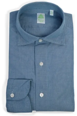 Finamore Hombre, Camisas, Azul, Talla: 2XL