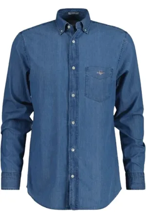 GANT Hombre, Camisas, Azul, Talla: S