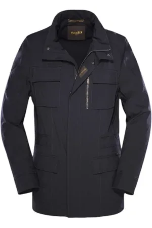MOORER Hombre, Chaquetas, Azul, Talla: L
