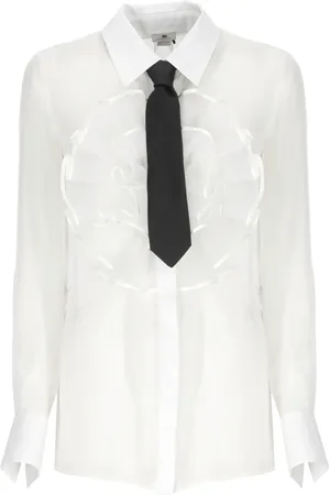 Elisabetta Franchi Mujer, Blusas y Camisas, Blanco, Talla: L
