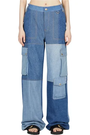 Marine Serre Mujer, Vaqueros, Azul, Talla: L