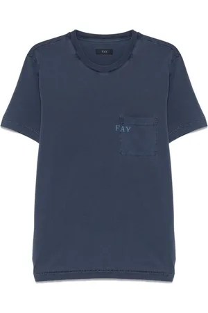 FAY Hombre, Camisetas, Azul, Talla: L
